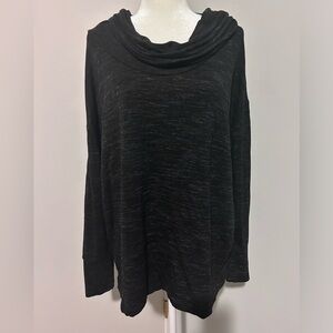 Tahari Woman’s Cowl Neck Sweater Tunic Long Sleeve Grey/Black Color,Size X-Large